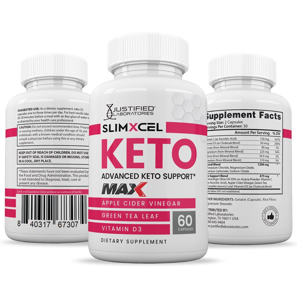 (3 Pack) Slimxcel Keto ACV MAX Pills 1675Mg Alternative to Gummies Dietary Supplement 180 Capsules - Nutricity.com.au