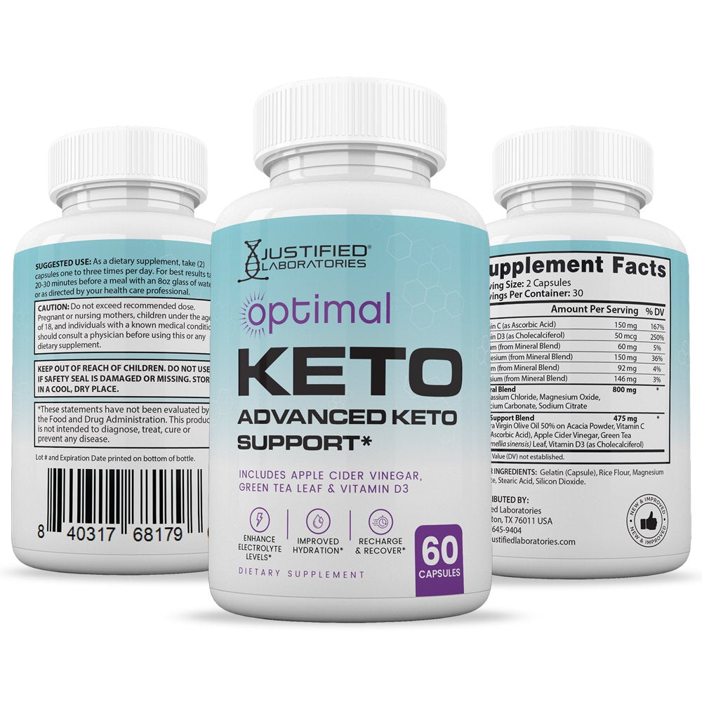 (2 Pack) Optimal Keto ACV Pills 1275Mg Alternative to Gummies Dietary Supplement 120 Capsules - Nutricity.com.au