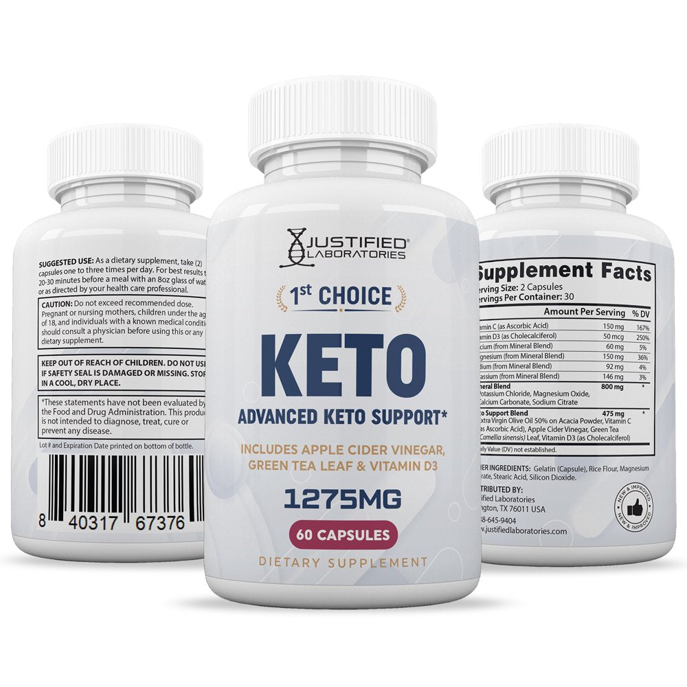 (10 Pack) 1St Choice Keto ACV Pills 1275Mg Alternative to Gummies Dietary Supplement 600 Capsules - Nutricity.com.au