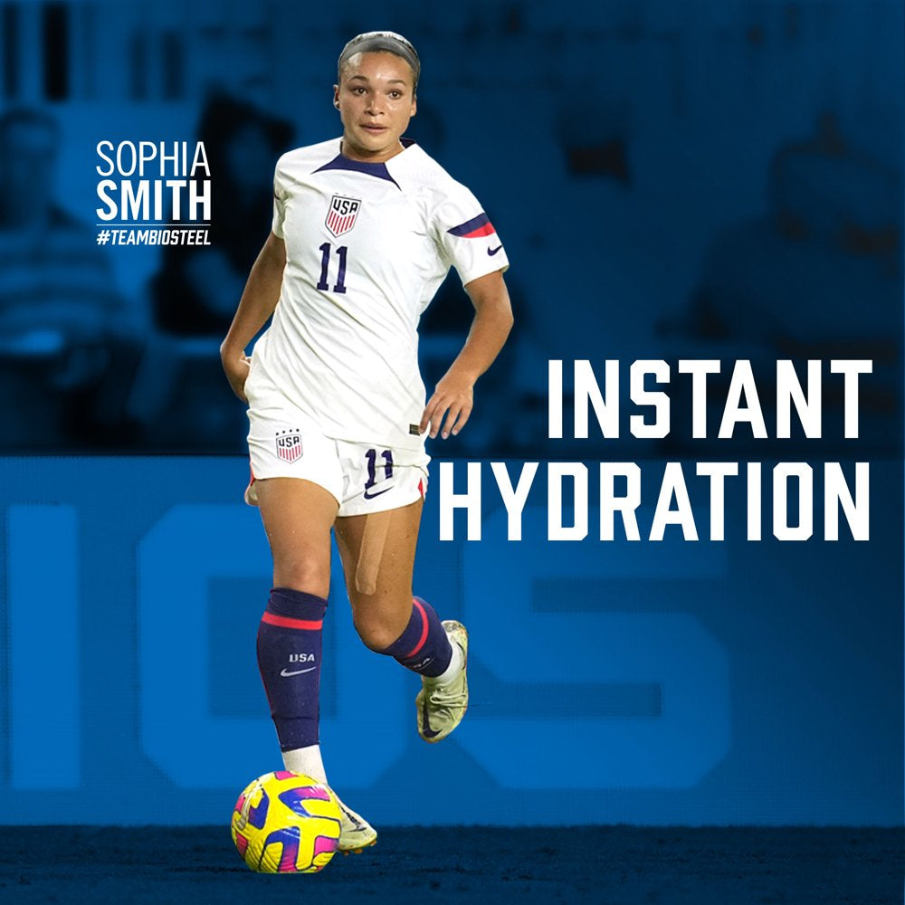 Biosteel Zero Sugar Hydration Mix, Great Tasting Hydration with 5 Essential Electrolytes, Blue Raspberry Flavor, 45 Servings per Tub