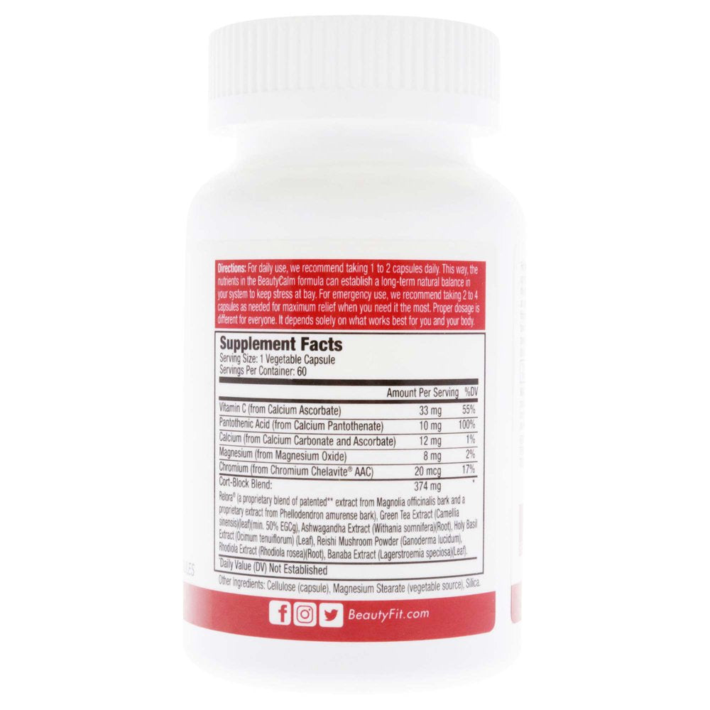 Beautyfit Beautycalm Anti-Stress Capsules, 60 Count Dietary Supplement