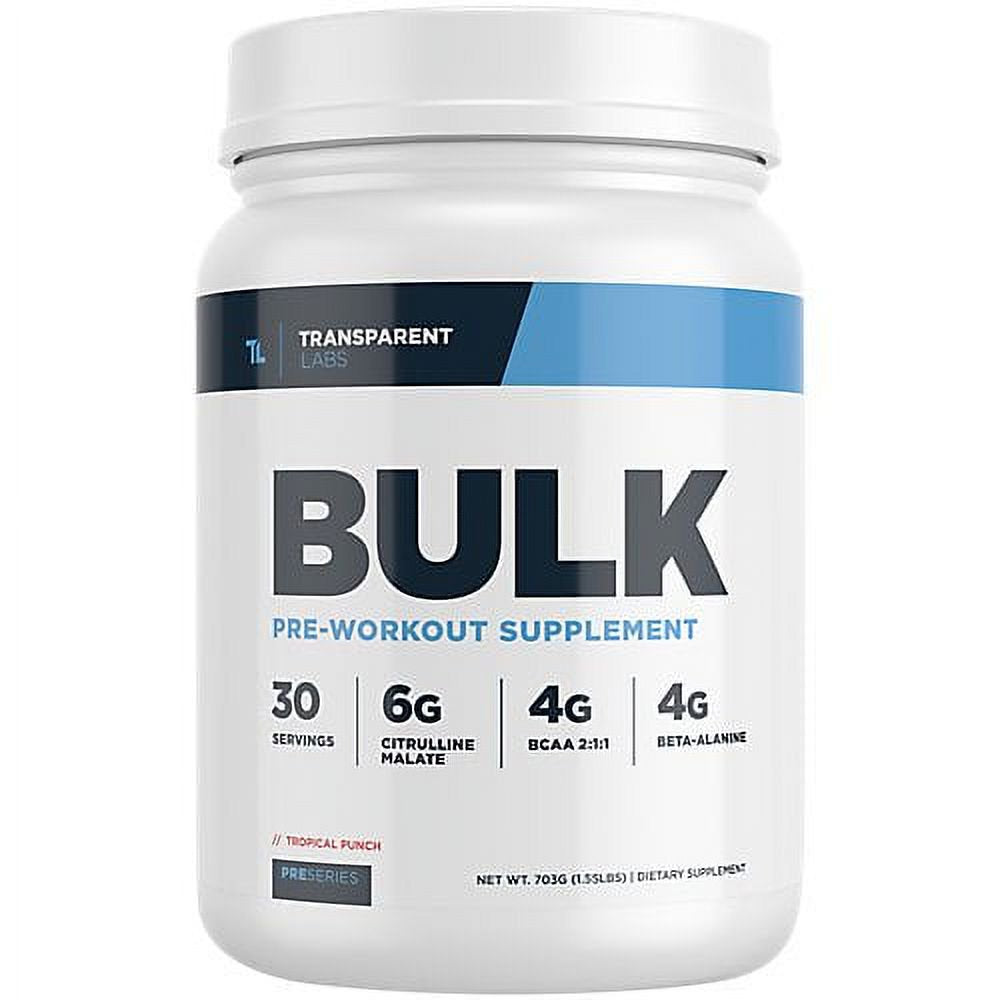 Bulk Pre-Workout Supplements - Tropical Punch (1.55 Lbs. / 30 Servings)
