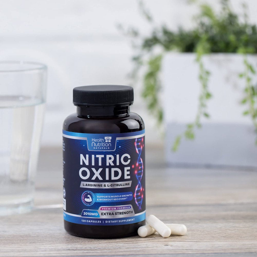 Extra Strength Nitric Oxide Supplement L Arginine 3X Strength - Citrulline Malate, AAKG, Beta Alanine - Premium Muscle Supporting Nitric Booster for Energy & Strength to Train Harder - 120 Capsules