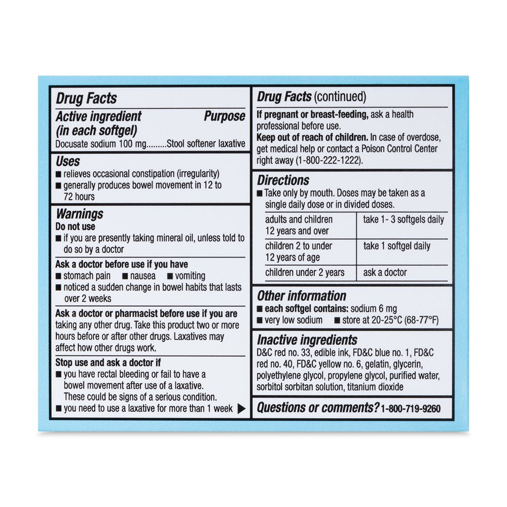 BETR Remedies Stool Softener Laxative, for Constipation, Docusate Sodium 100 Mg, 24 Softgels