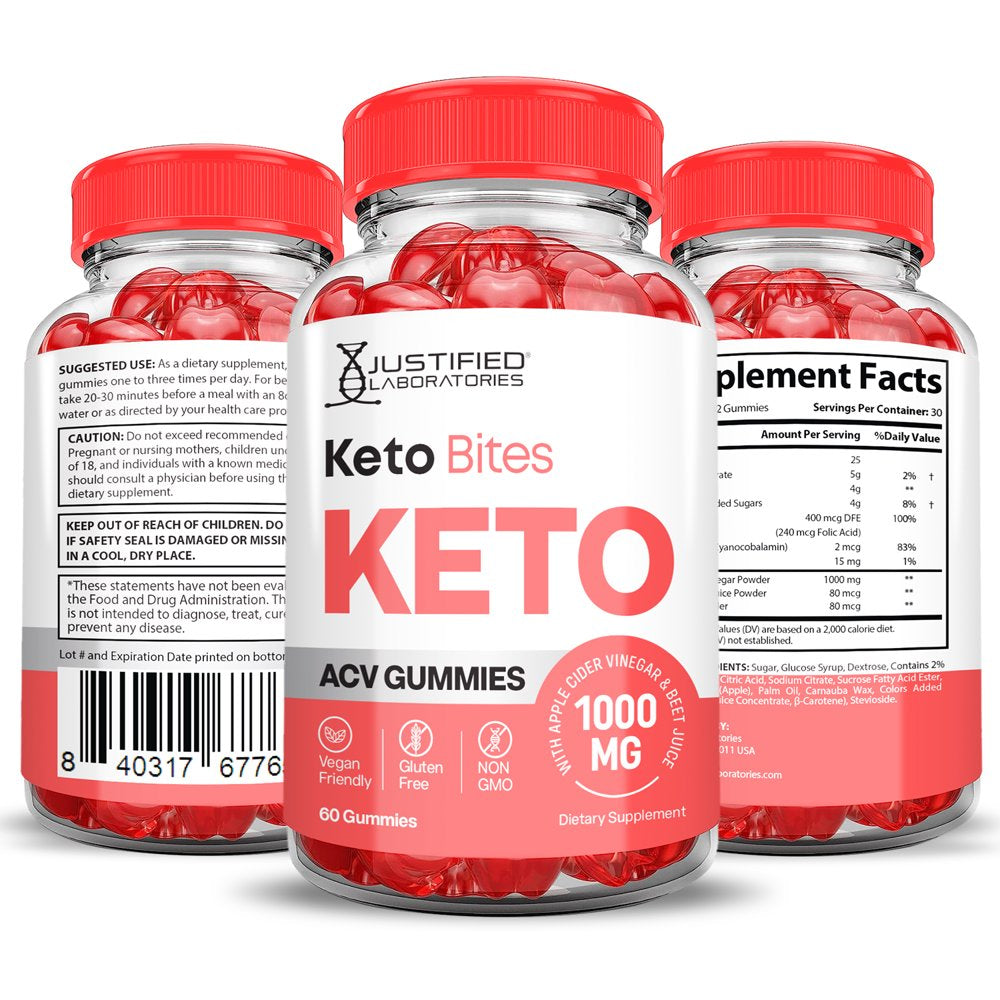 (2 Pack) Keto Bites ACV Gummies 1000MG Dietary Supplement 120 Gummys - Nutricity.com.au
