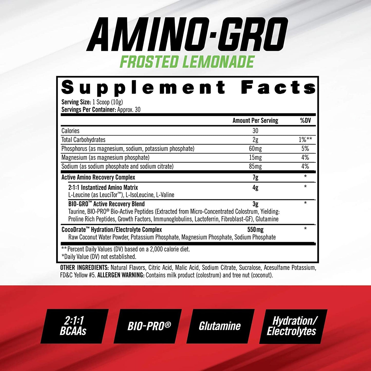iSatori Bio-GRO Protein Synthesis Amplifier - Unflavored (60 Servings) and iSatori Amino-GRO BCAA Powder - Frosted Lemonade (30 Servings)