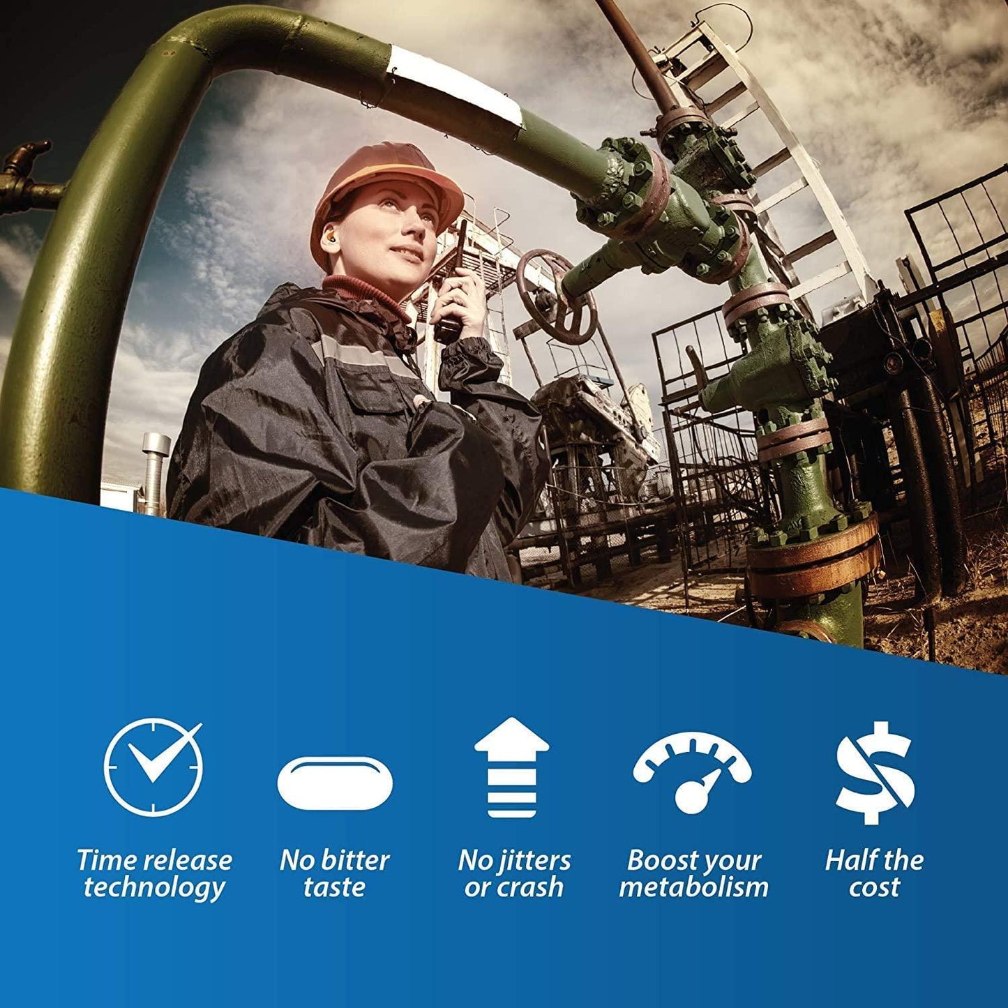 iSatori Energize Caffeine Pills - Fast Acting Energy Pill - Healthy Focus Brain Supplement - Improved Alertness and Clarity - All Day Energy, No Jitters, No Crash - 28 Time Released Tablets