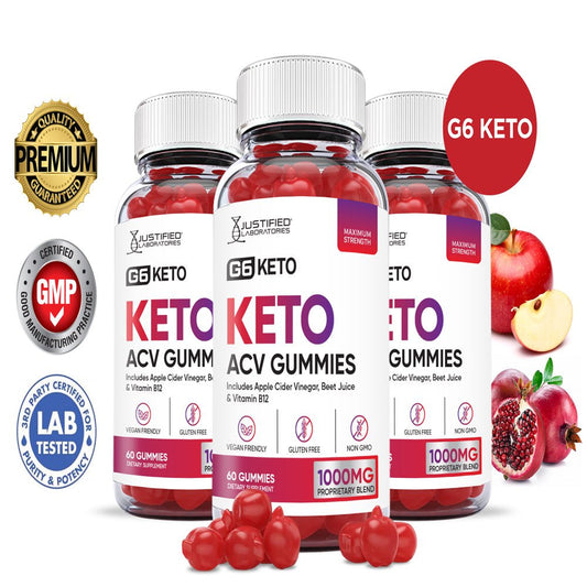 (3 Pack) G6 Keto ACV Gummies 1000MG Dietary Supplement 180 Gummys - Nutricity.com.au