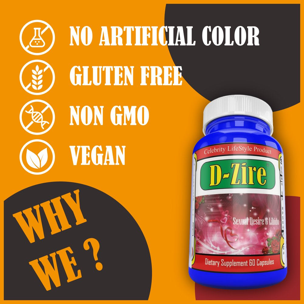 D-Zire Female Libido Booster, Mood Support Pills for Women Supports Energy & Passion, Desire 60 Pills