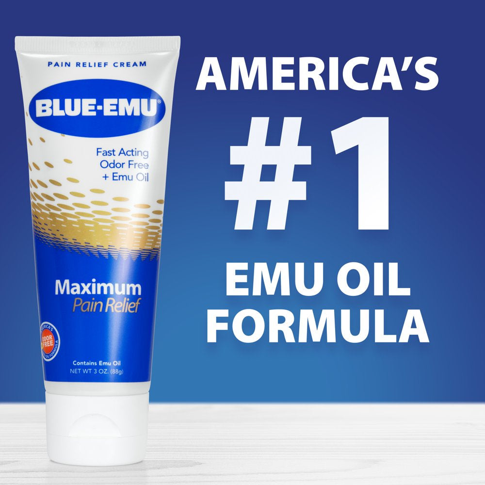Blue-Emu Maximum Pain Relief Cream for Arthritis, Muscles, and Joints, 3 Oz