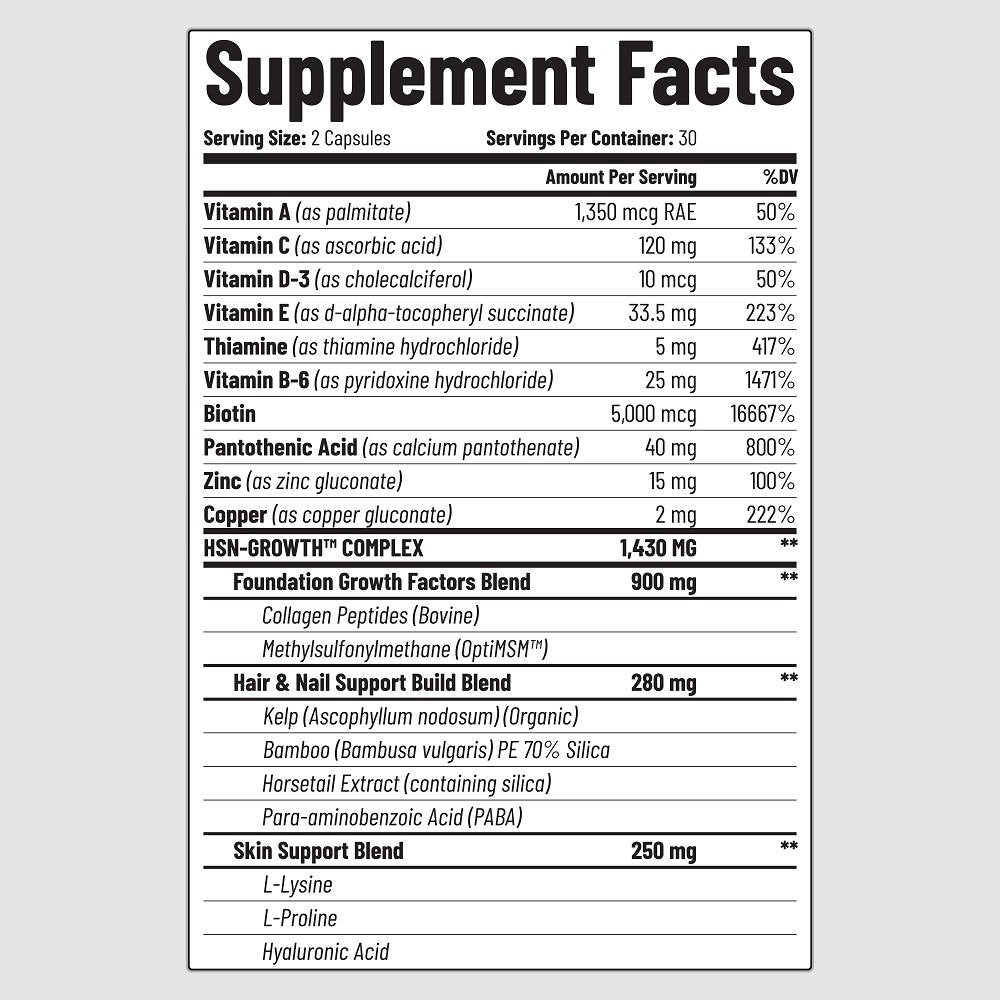 Extra Strength Women Hair Growth Pills Snap Supplements - Biotin 5000 Mcg, Hydrolyzed Healthy Hair, Skin & Nail Vitamins, Faster Growth, Prevent Hair Loss - 60 Capsules