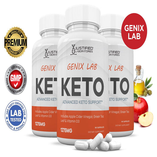 (3 Pack) Genix Lab Keto ACV Pills 1275Mg Alternative to Gummies Dietary Supplement 180 Capsules - Nutricity.com.au