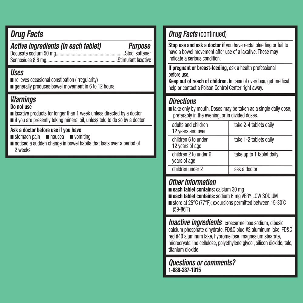 Equate Stool Softener plus Stimulant Laxative Tablets for Constipation, 240 Count