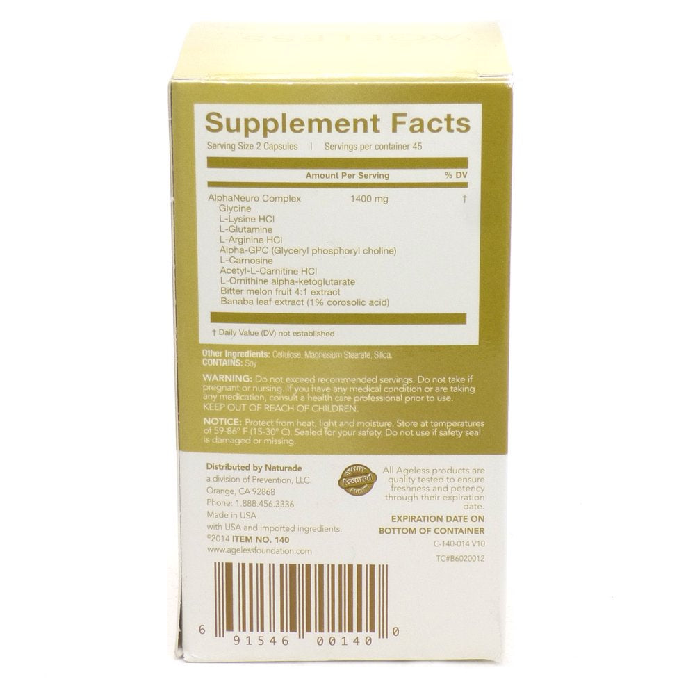 Ageless Foundation ULTRA Max Gold for Energy & Lean Body Mass Dietary Supplement, Capsules, 90 Ct