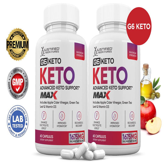 (2 Pack) G6 Keto ACV MAX Pills 1675Mg Alternative to Gummies Dietary Supplement 120 Capsules - Nutricity.com.au