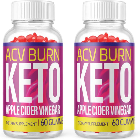 (2 Pack) ACV Burn Keto Gummies - Supplement for Weight Loss - Energy & Focus Boosting Dietary Supplements for Weight Management & Metabolism - Fat Burn - 120 Gummies - Nutricity.com.au