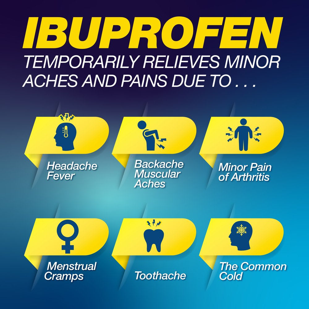 Equate Ibuprofen Tablets 200 Mg, Pain Reliever/Fever Reducer, 250 Count, 2 Pack