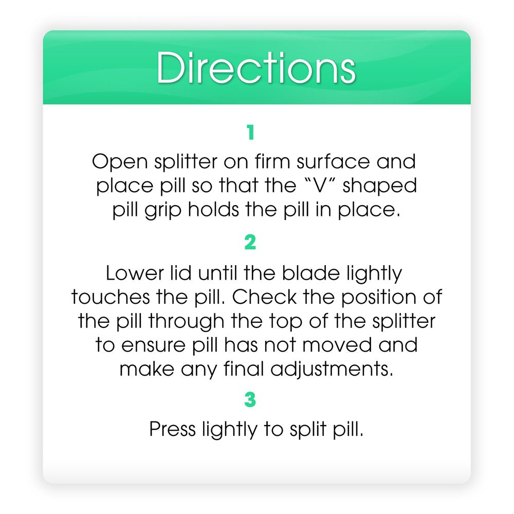 Equate Ultra Pill Splitter with Retracting Blade Guard for Cutting Small or Large Tablets in Half
