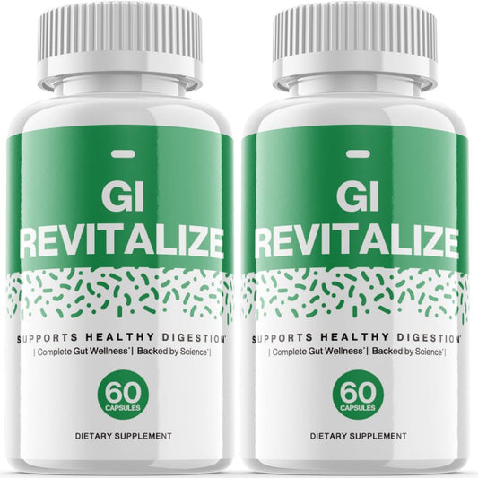 (2 Pack) Gi Revitalize - Dietary Supplement for Digestion and Healthy Gut - Pills for Immune System, Digestive Function, Healthy Stomach, Reduces Bloat - 120 Capsules - Nutricity.com.au