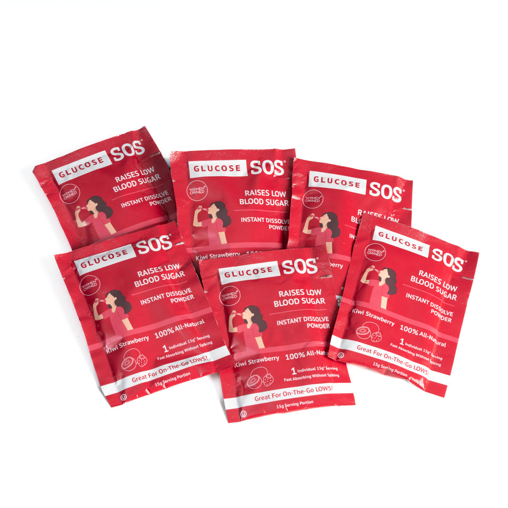Glucose SOS, Instant Dissolve Glucose Tablet Alternative for Blood Sugar Recovery, Kiwi Strawberry 6 Count