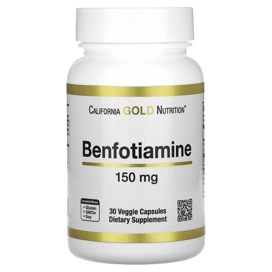 California Gold Nutrition Benfotiamine, 150 Mg, 30 Veggie Capsules