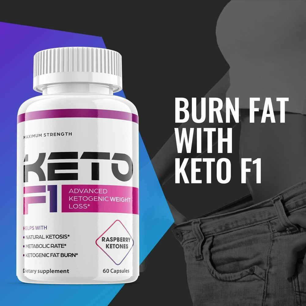 (2 Pack) Keto F1 - Supplement for Weight Loss - Energy & Focus Boosting Dietary Supplements for Weight Management & Metabolism - Advanced Fat Burn Raspberry Ketones Pills - 120 Capsules - Nutricity.com.au