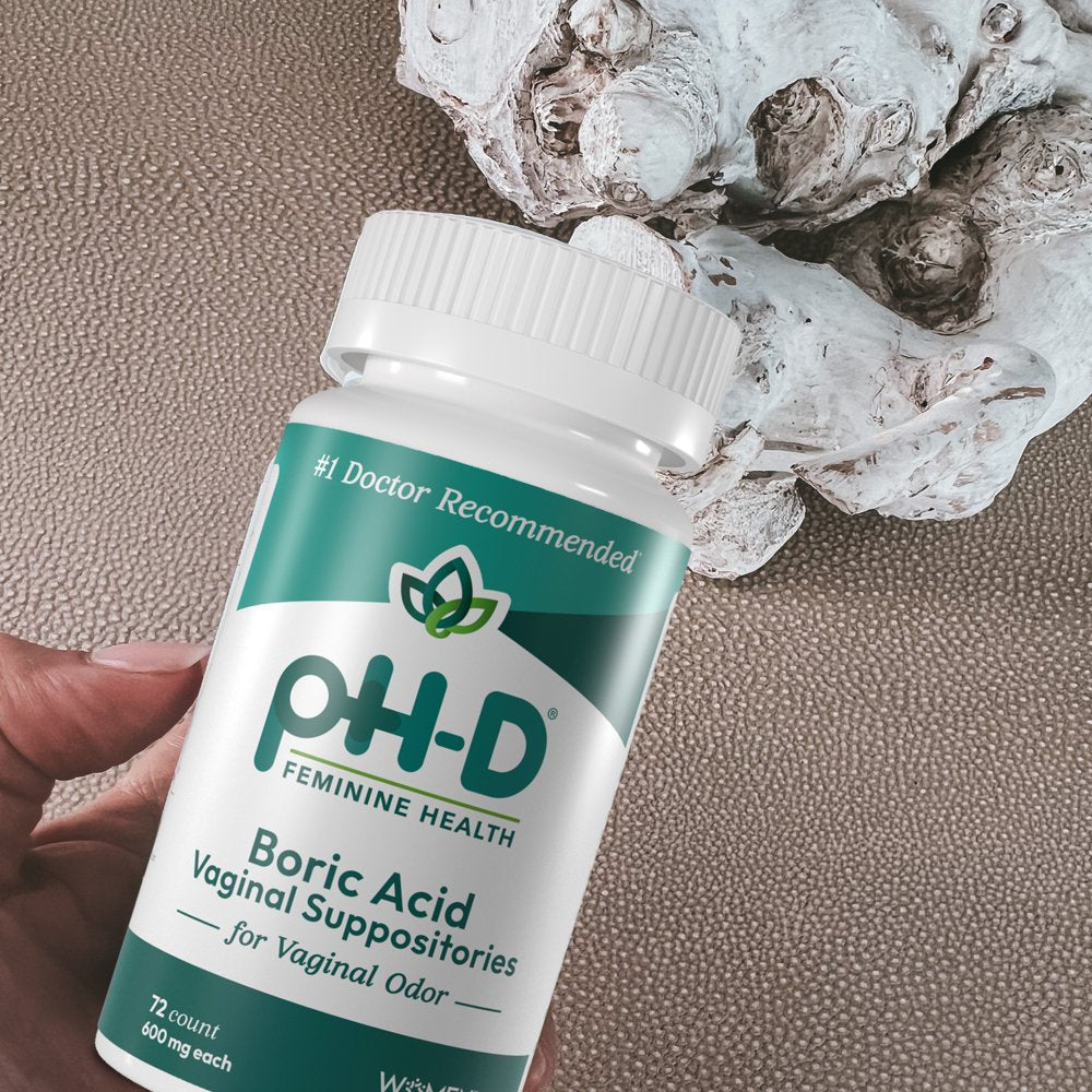 Ph-D Feminine Health, Boric Acid Vaginal Suppositories, 72 Count