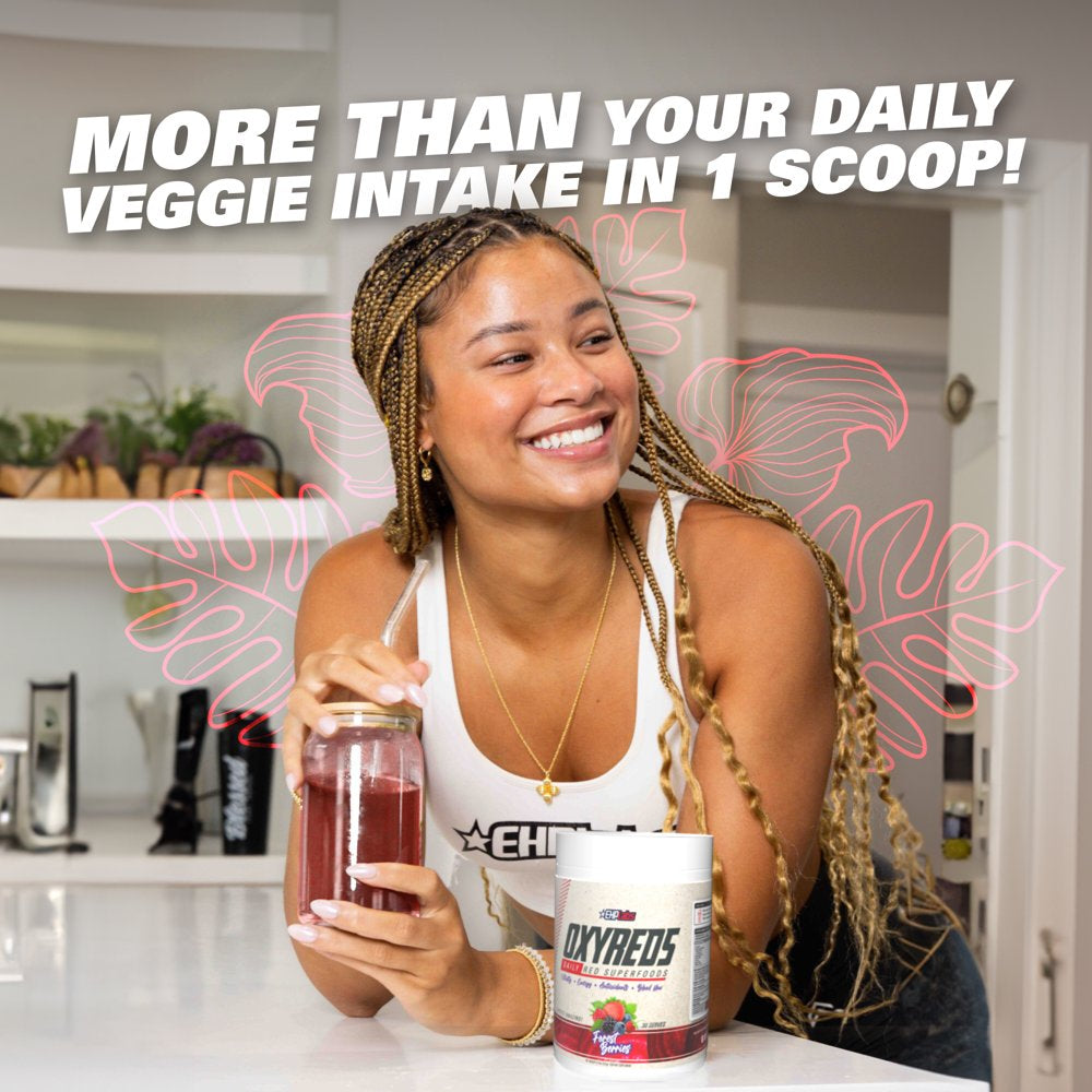 Ehplabs Oxyreds Superfood Beets Powder - Nitric Oxide Supplement, Organic Beet Root Powder, Immune Support Supplement & Prebiotics for Digestive Health, Beet Powder - Raspberry Refresh, 30 Servings