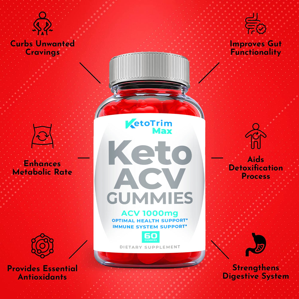 (3 Pack) Keto Trim Max Keto ACV Gummies - Supplement for Weight Loss - Energy & Focus Boosting Dietary Supplements for Weight Management & Metabolism - Fat Burn - 180 Gummies - Nutricity.com.au