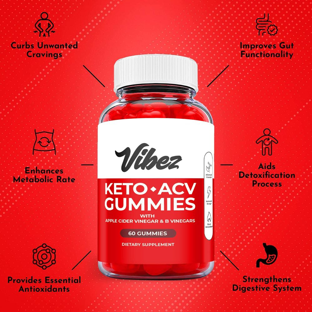 (5 Pack) Vibez Keto ACV Gummies - Supplement for Weight Loss - Energy & Focus Boosting Dietary Supplements for Weight Management & Metabolism - Fat Burn - 300 Gummies