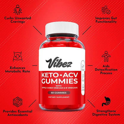 (5 Pack) Vibez Keto ACV Gummies - Supplement for Weight Loss - Energy & Focus Boosting Dietary Supplements for Weight Management & Metabolism - Fat Burn - 300 Gummies