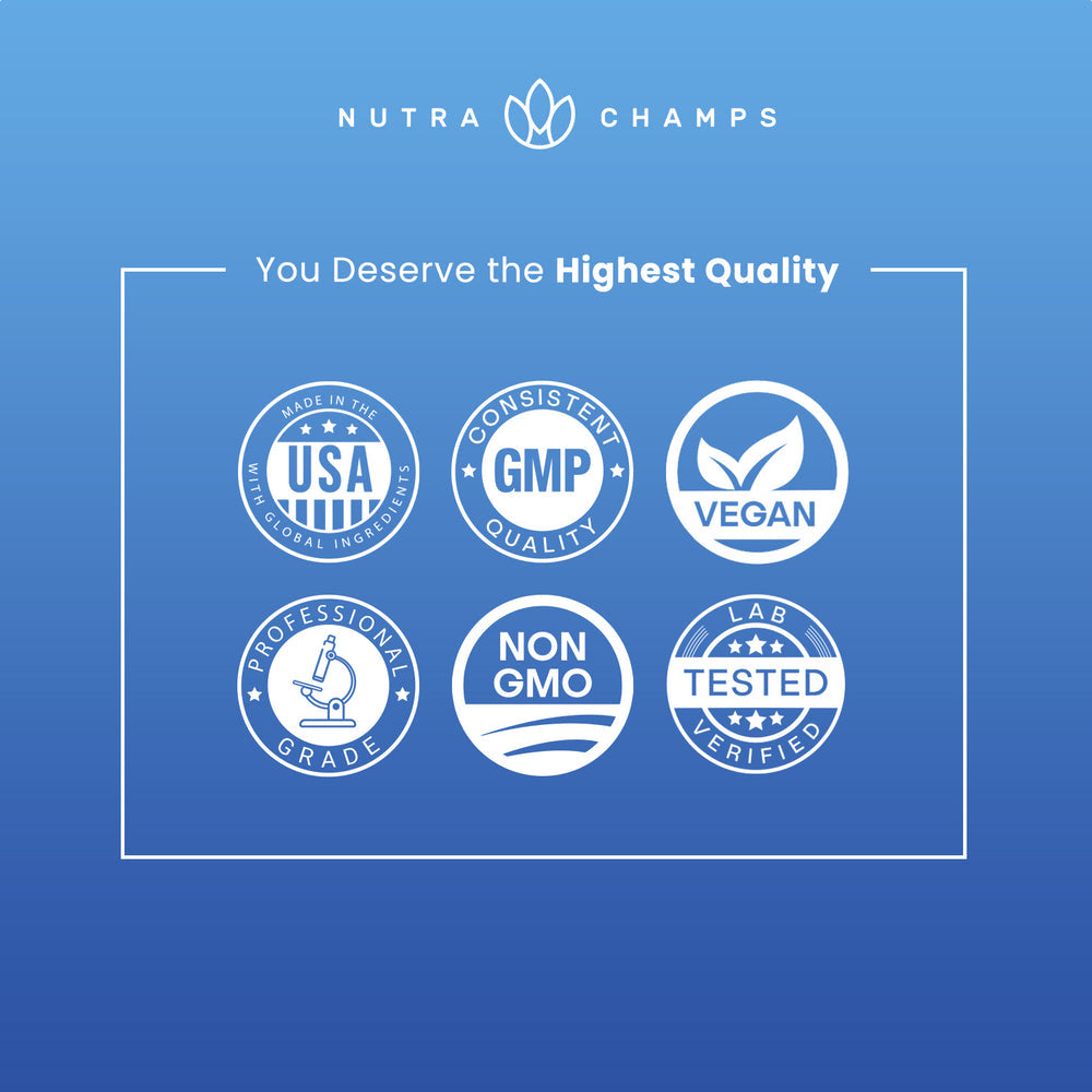 Nutrachamps Caffeine Pills with L-Theanine for Focused Energy | Smooth & Clean Energy Supplement for Focus & Performance | No Crash, No Jitters | Nootropic Brain Booster with Yerba Mate | 60 Capsules