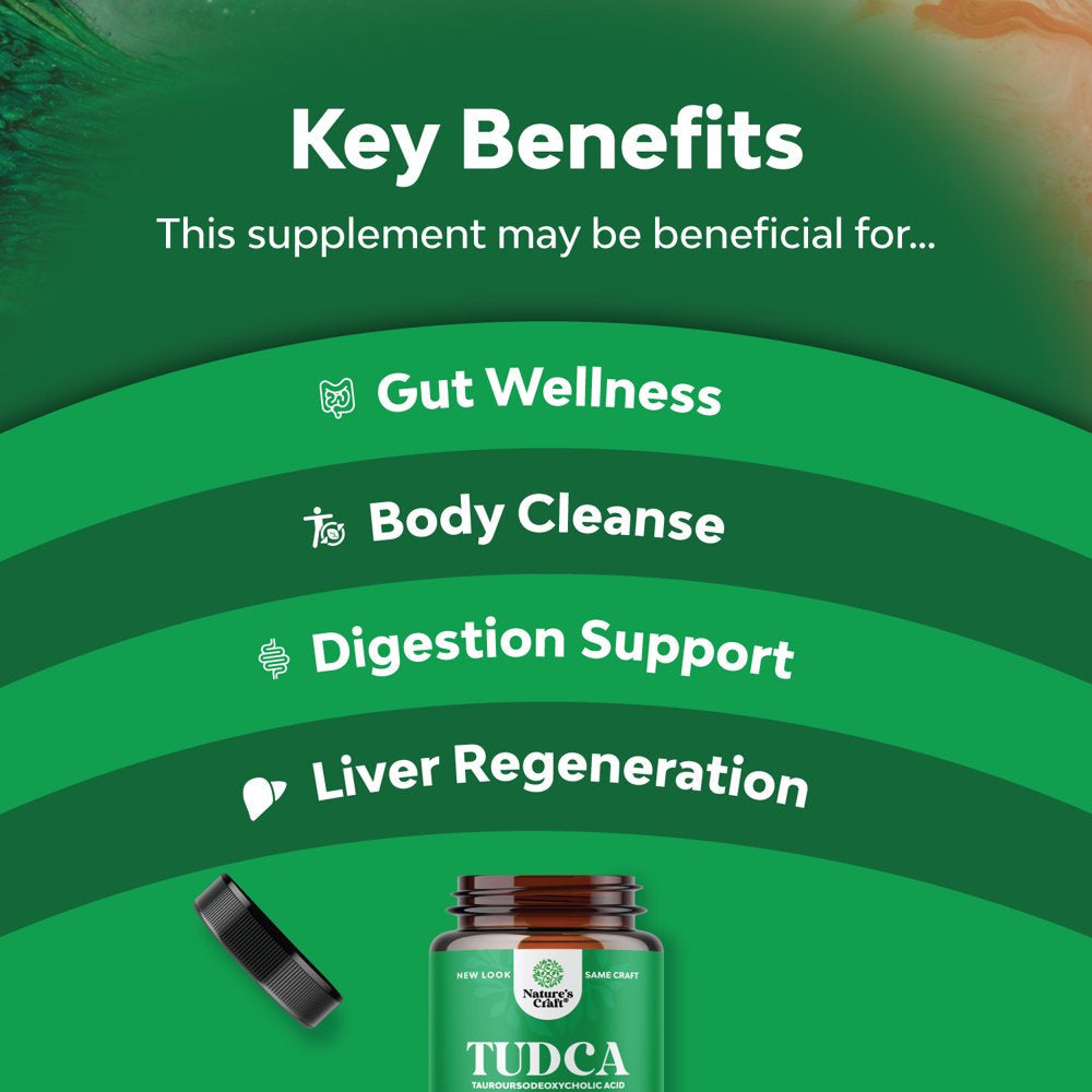 Advanced Bile Salt TUDCA Supplement - Extra Strength TUDCA 500Mg per Serving Bile Salts for Gallbladder Kidney and Liver Support - High Purity Tauro Ursodeoxycholic Acid Liver and Gallbladder Cleanse