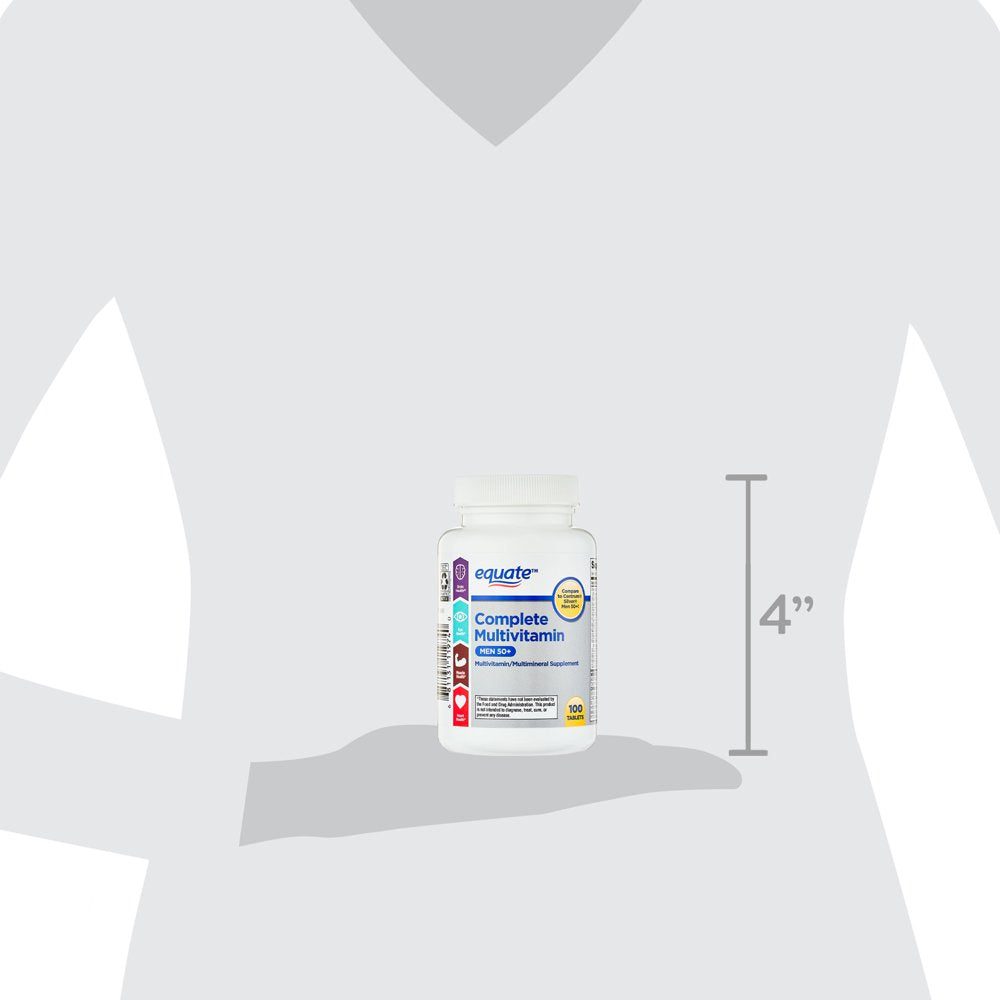 Equate Complete Multivitamin/Multimineral Supplement Tablets, Men 50+, 100 Count