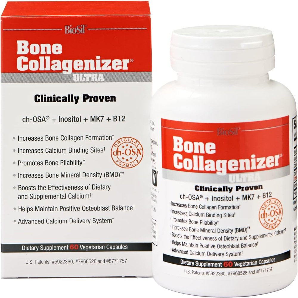 Biosil Advanced Bone Collagenizer Ultra | Vitamin K2, B12, Choline and Inositol for Bones & Joints | 60 Ct
