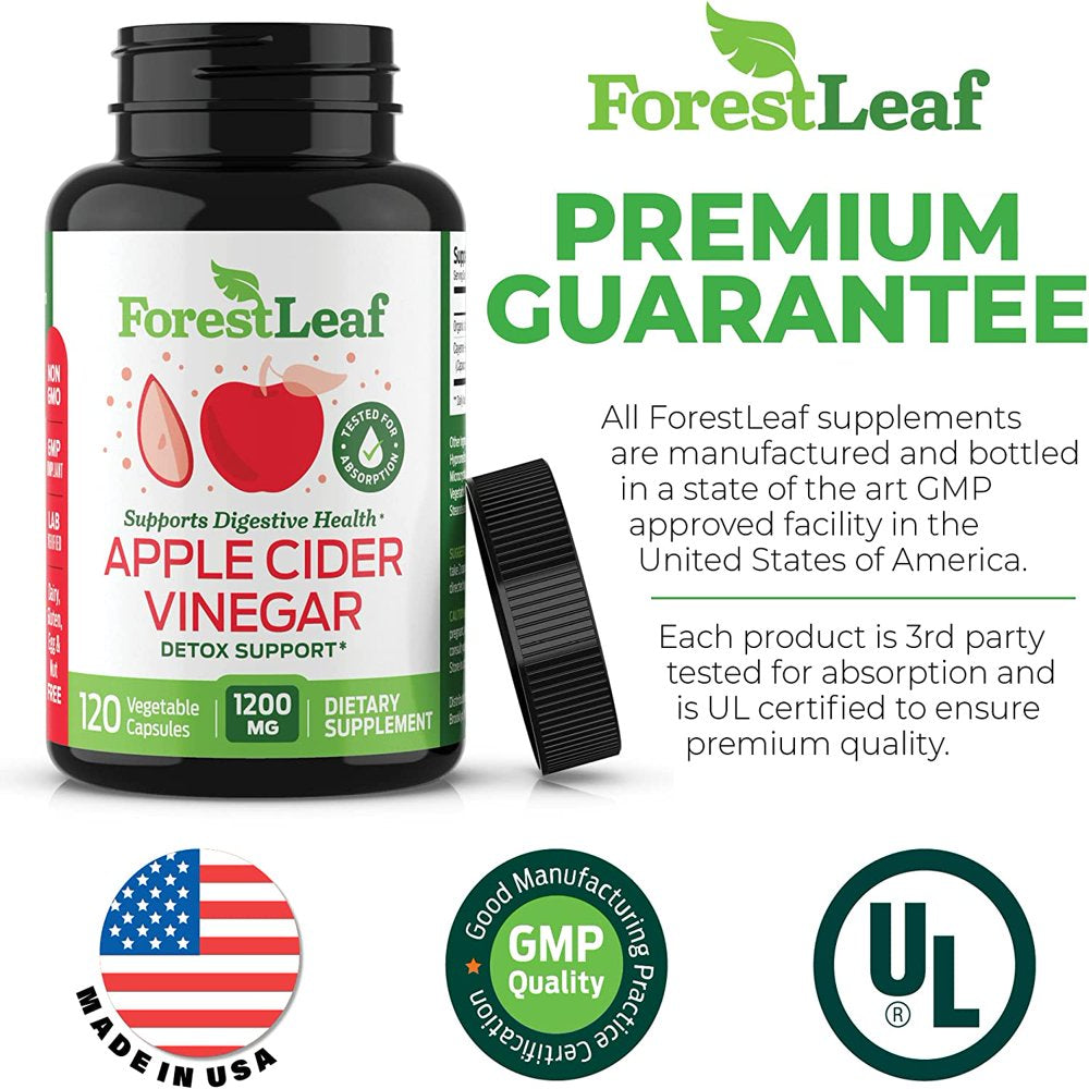 Forest Leaf Apple Cider Vinegar Capsules with Cayenne Pepper Powder, 120 Count