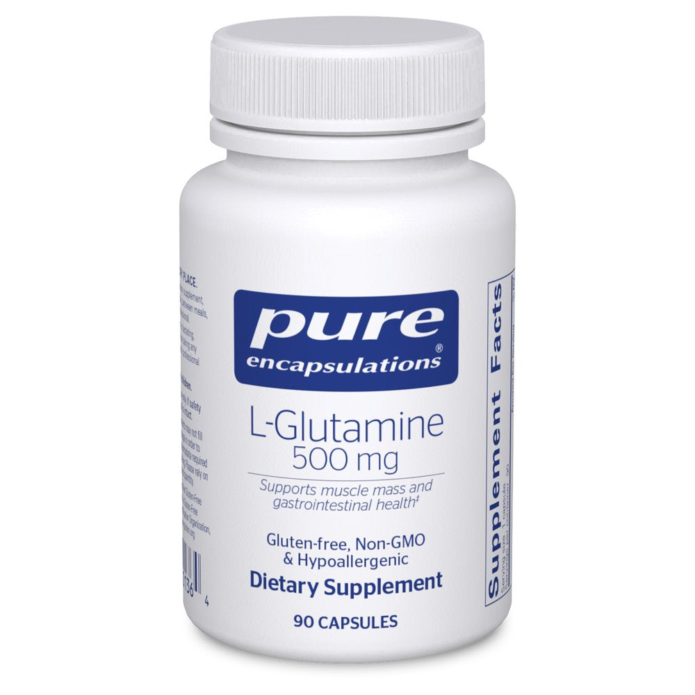 Pure Encapsulations L-Glutamine 500 Mg | Supplement for Immune and Digestive Support, Gut Health and Lining Repair, Metabolism Boost, and Muscle Support | 90 Capsules