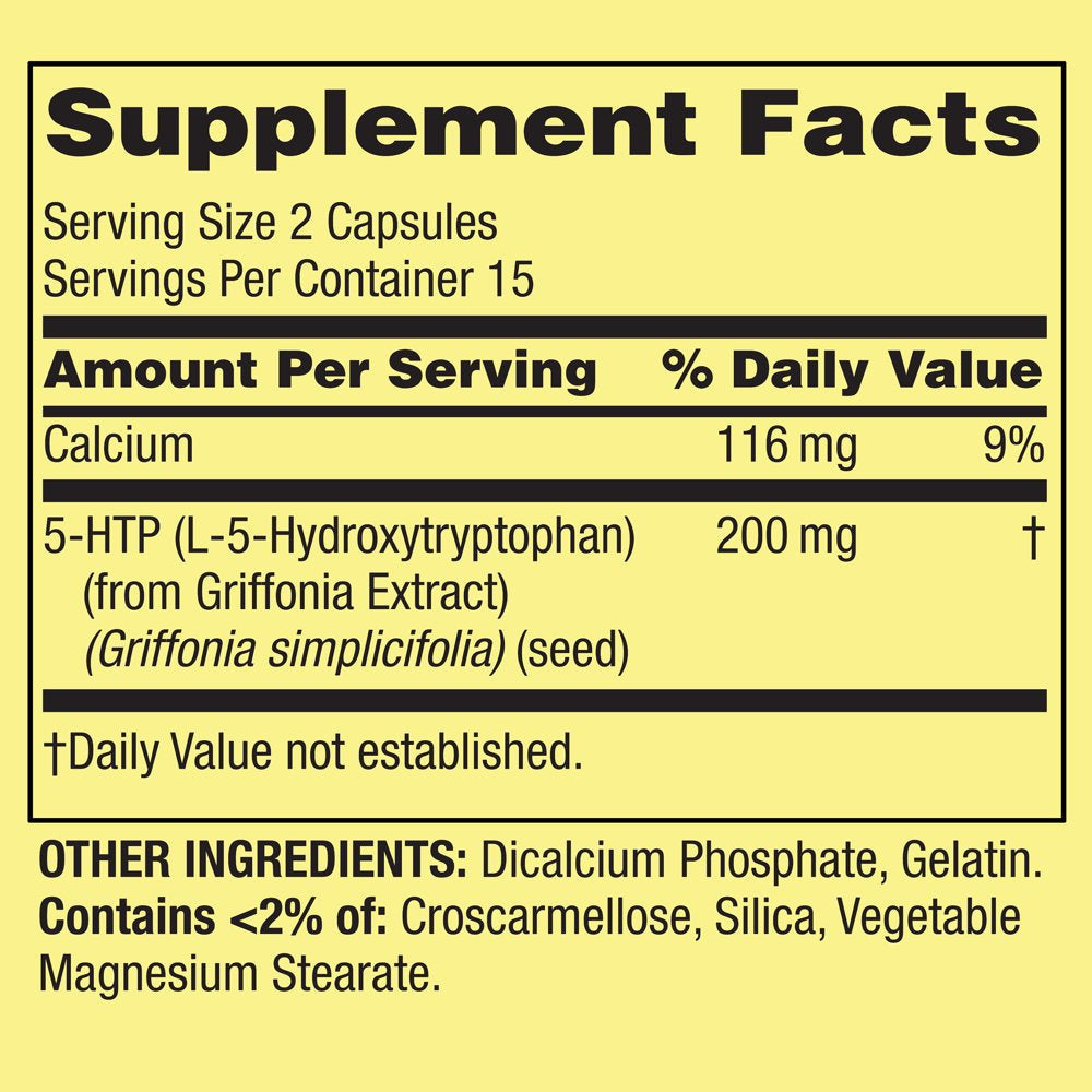 Spring Valley 5-HTP Capsules, 100 Mg, 30 Count