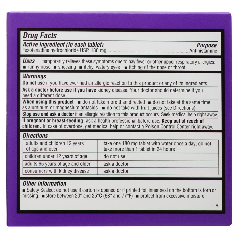 Equate Non-Drowsy Allergy Relief Tablets, 60 Tablets, 2 Count