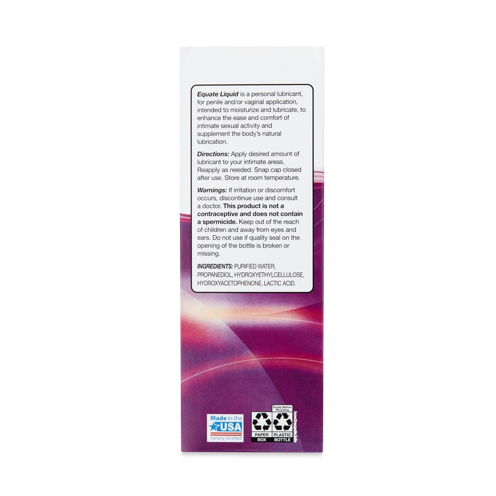 Equate Water Based Personal Lubricant Liquid, 5 Oz