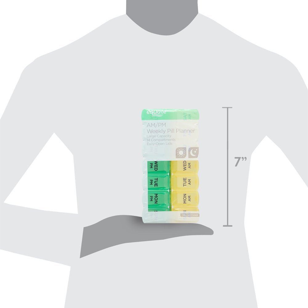 Equate AM/PM Weekly Pill Planner, 7.5"