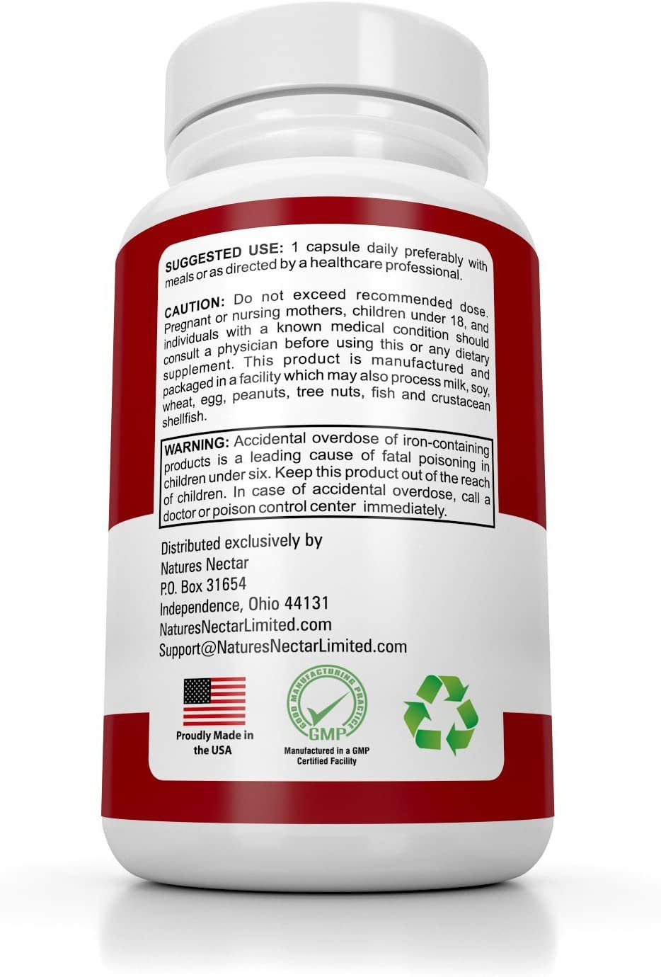 Iron Booster - Dietary Supplement for Women with Vitamin C, B12 & Folic Acid - Boost Red Blood Cell Production- Best Iron Supplements for Anemia - Raw Iron Vitamins 60 Capsules