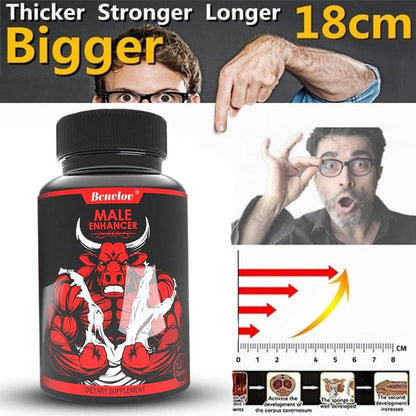 Bcuelov Testosterone Booster XL Tongkat Ali Increase Testosterone Booster Boost Energy 60/120 Capsules-120Capsules