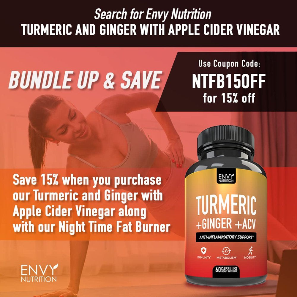 Envy Nutrition Night Time Fat Burner Weight Loss Supplement, 60 Capsules