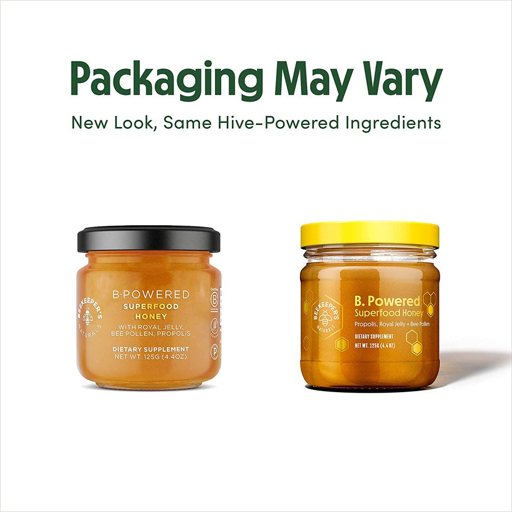 Beekeeper'S Naturals B. Powered Superfood with Honey Propolis, Royal Jelly, & Bee Pollen, 4.4 Oz