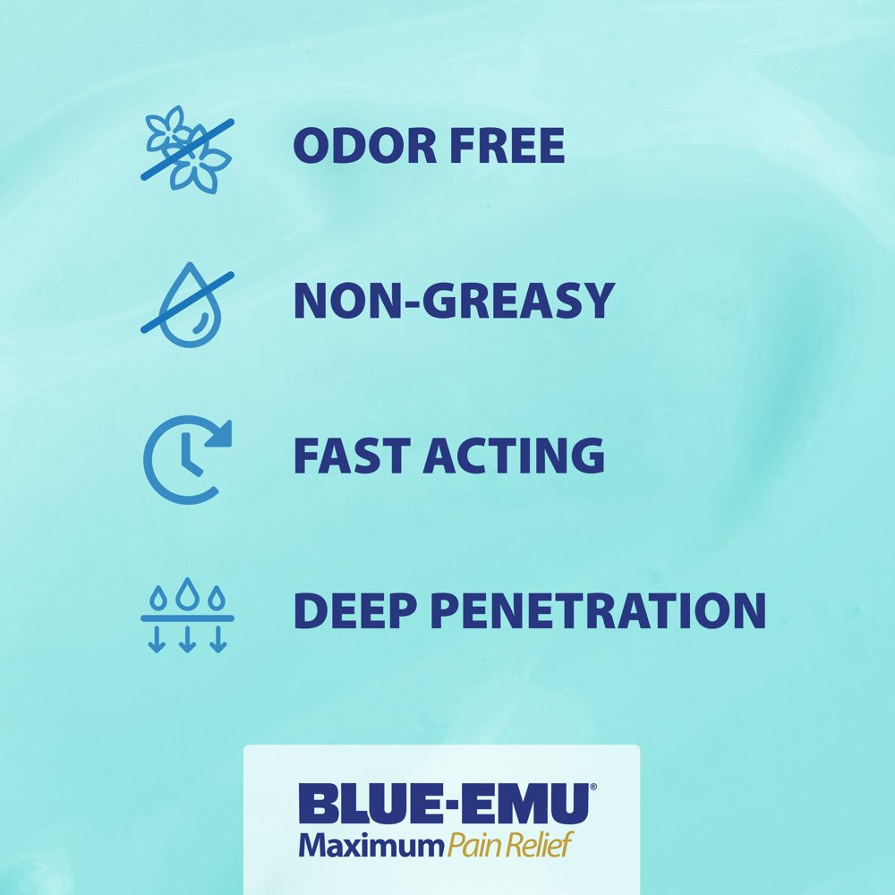 Blue-Emu Maximum Pain Relief Cream for Arthritis, Muscles, and Joints, 3 Oz