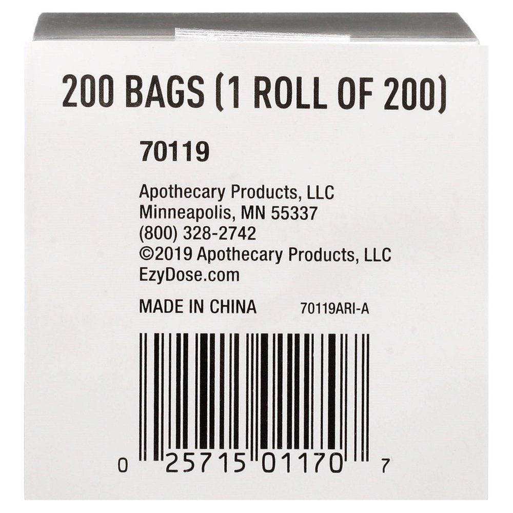 Ezy Dose Pill Pouch Refill Health Bags,1 Roll, 200 Disposable Bags