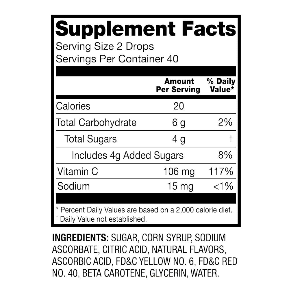 Equate Vitamin C Dietary Supplement Drops, 80 Count