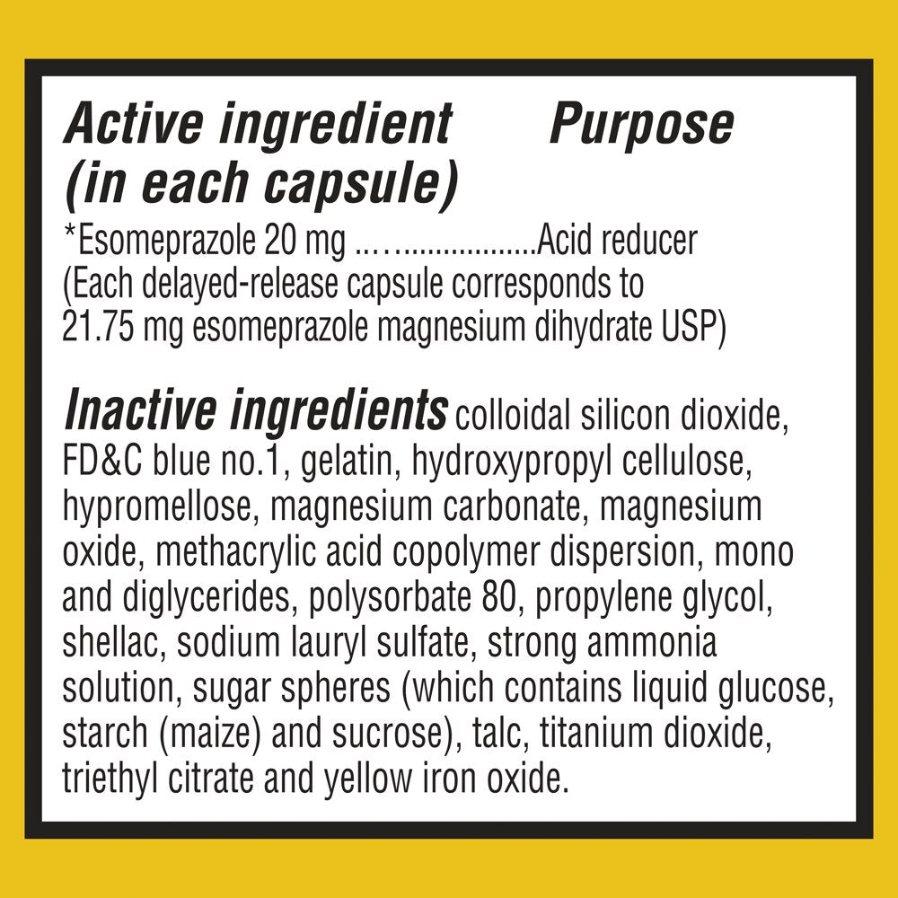 Equate Acid Reducer Esomeprazole Capsules, 20 Mg, 28 Count, 2 Pack