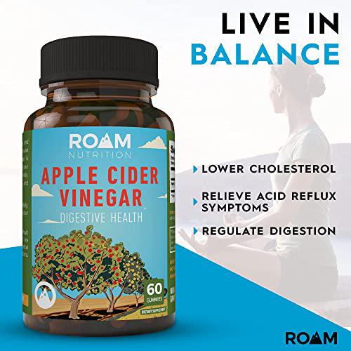 1000mg Apple Cider Vinegar Pills 60 Gummies - Supports Weight Loss, All Natural Detox - High Potency - USA-Made, Non-GMO Dietary Supplement - Digestive Enzyme and Blood Circulation -by Roam Nutrition